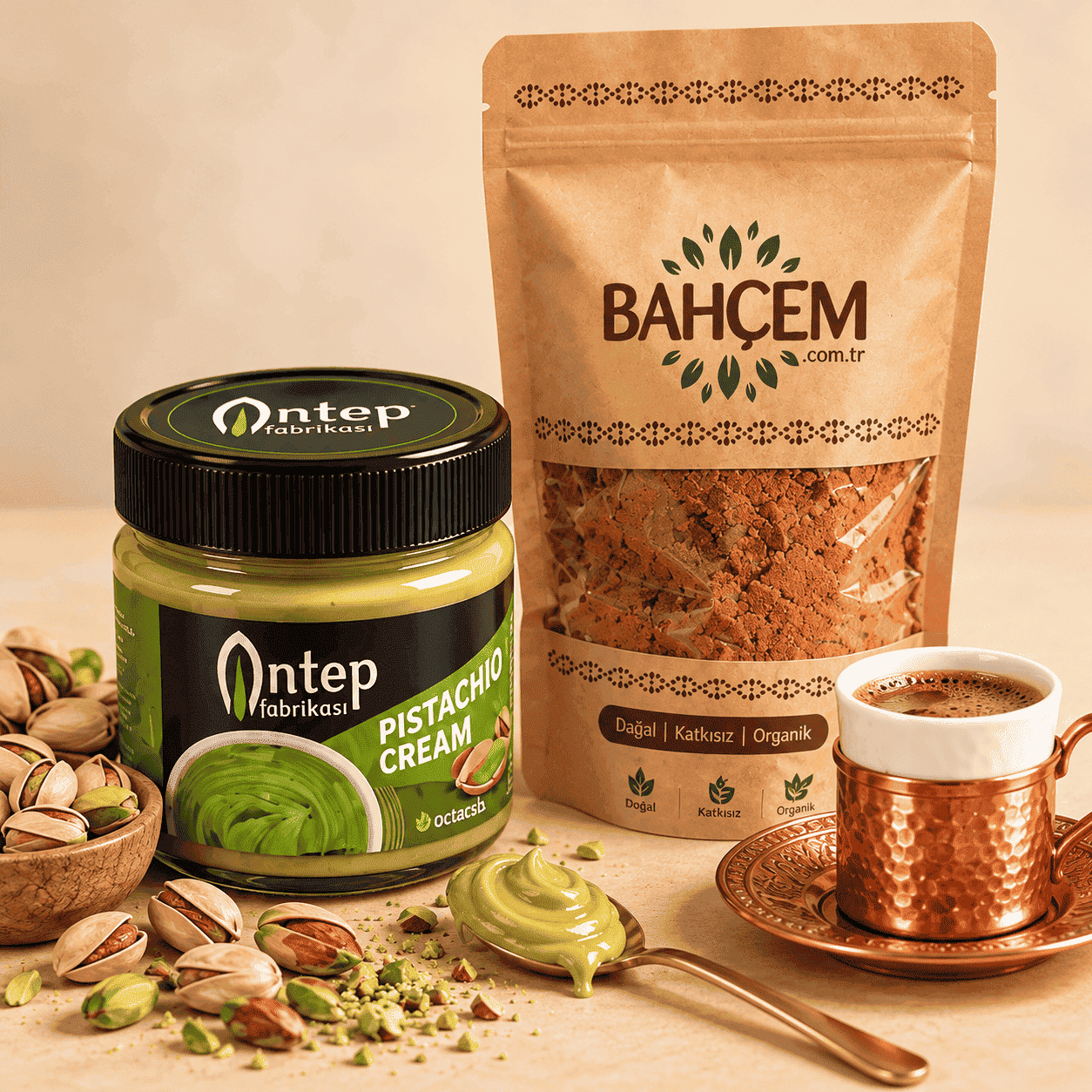 Kampanyalı Antep Fıstık Kreması 200 g + Türk Kahvesi 250 g Paket - 1